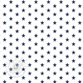Baumwollstoff Petit stars white/navy