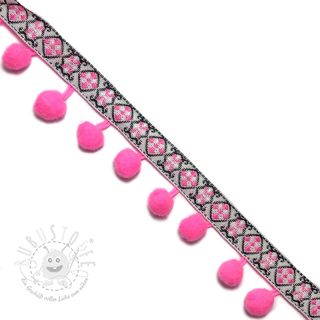 Bommelborte JACQUARD bright pink