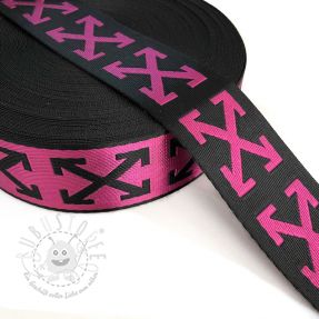 Gurtband 3,5 cm Cross fuchsia