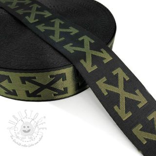 Gurtband 3,5 cm Cross olive