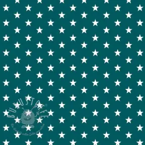 Baumwollstoff Petit stars petrol