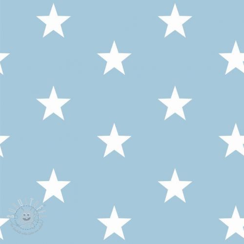 Baumwollstoff Stars light blue