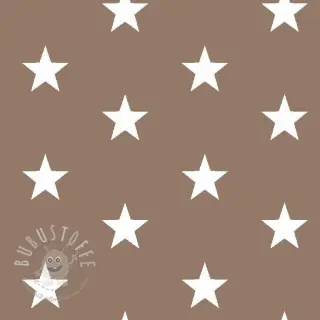 Baumwollstoff Stars taupe
