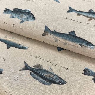 Dekostoff Linenlook Fish vintage