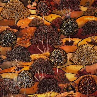 Dekostoff Forest hill autumn digital print