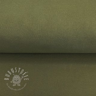 Baumwoll Bündchenstoff glatt army green ORGANIC
