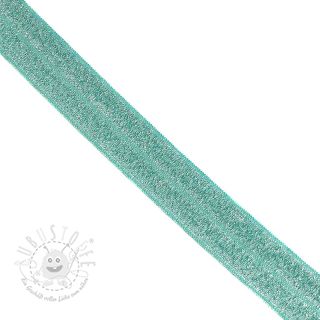 Elastisches Schrägband Polyamid glitter 20 mm dark mint