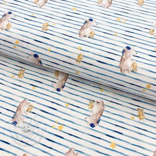 Baumwollstoff Snoozy fabrics Friends Sleeping bear digital print