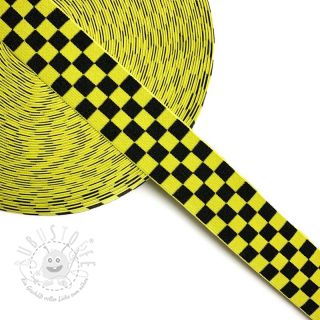 Gummiband 4 cm Chequered jacquard yellow