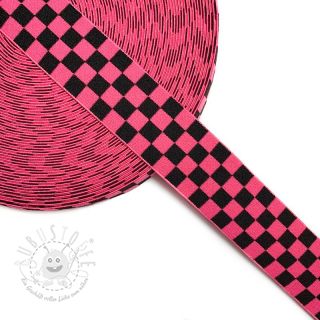 Gummiband 4 cm Chequered jacquard fuchsia