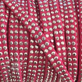 Wildlederkordel strass fuchsia