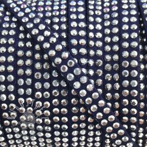 Wildlederkordel strass dark blue