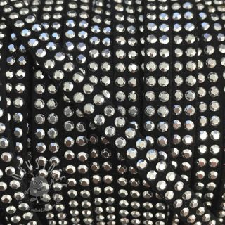 Wildlederkordel strass black