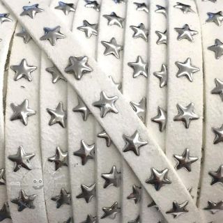 Wildlederkordel Sterne white