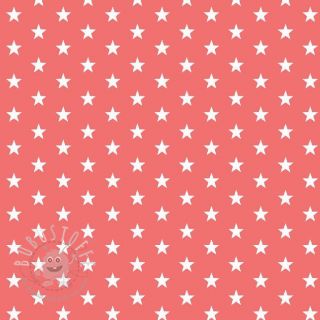 Baumwollstoff Petit stars coral