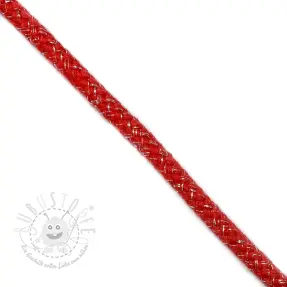 Lurexkordel 10 mm red