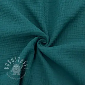 Double gauze/musselin dark cyan ORGANIC