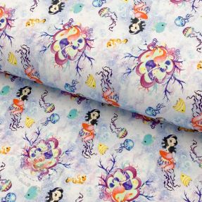 Jersey Snoozy fabrics Mermaids violet digital print