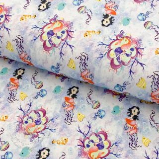 Jersey Snoozy fabrics Mermaids violet digital print