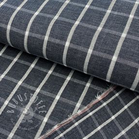 Double gauze/musselin Double sided Checks navy melange