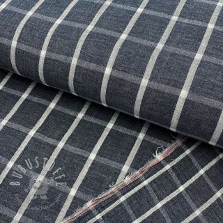 Double gauze/musselin Double sided Checks navy melange