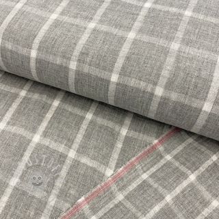 Double gauze/musselin Double sided Checks light grey melange