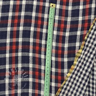 Double gauze/musselin Double sided Checks navy