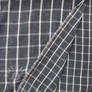 Double gauze/musselin Double sided Checks navy melange