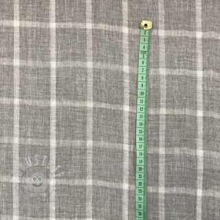 Double gauze/musselin Double sided Checks light grey melange