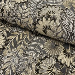 Dekostoff jacquard Boho leaves