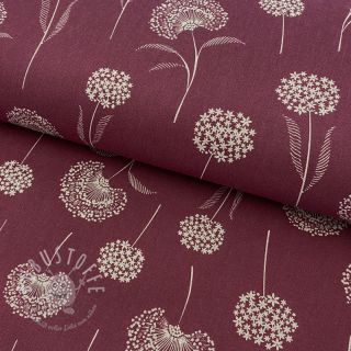 Dekostoff Linenlook Elegant dandelion bordeaux