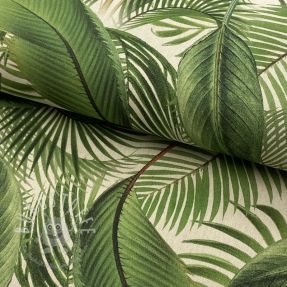Dekostoff Linenlook Palm leaf junglee digital print