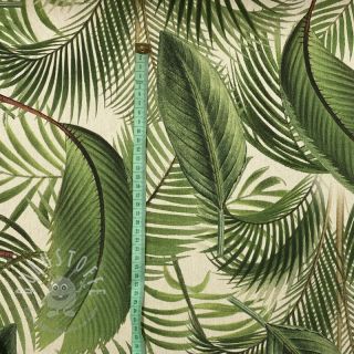 Dekostoff Linenlook Palm leaf junglee digital print