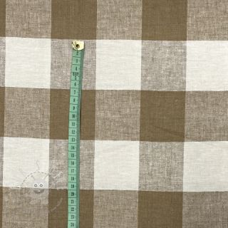 Viskosestoff leinen YARN DYED CHECK light brown