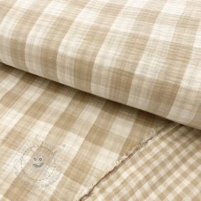 Double gauze/musselin Double sided CHECKS MINI beige