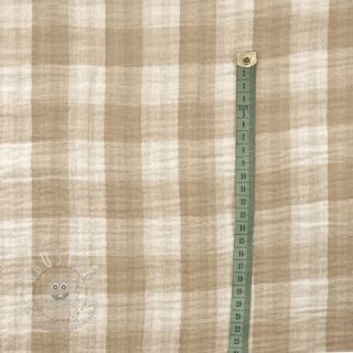 Double gauze/musselin Double sided CHECKS MINI beige