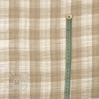 Double gauze/musselin Double sided CHECKS MINI beige