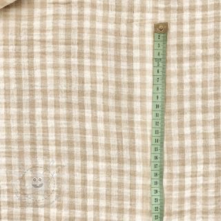 Double gauze/musselin Double sided CHECKS MINI beige