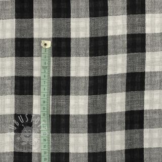 Double gauze/musselin Double sided CHECKS MINI black