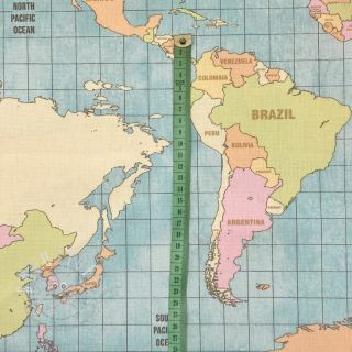 Dekostoff premium World map vintage
