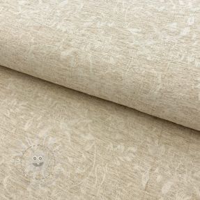 Viskosestoff leinen JACQUARD Leaves natural