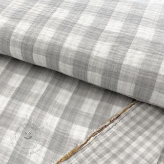 Double gauze/musselin Double sided CHECKS MINI grey