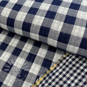 Double gauze/musselin Double sided CHECKS MINI navy