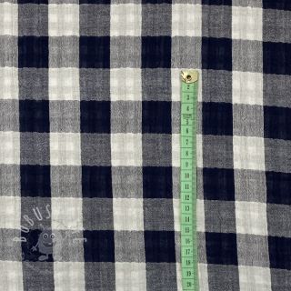 Double gauze/musselin Double sided CHECKS MINI navy