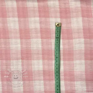 Double gauze/musselin Double sided CHECKS MINI old rose