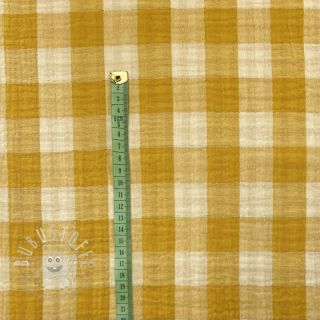 Double gauze/musselin Double sided CHECKS MINI ochre