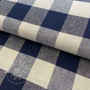 Viskosestoff leinen YARN DYED CHECK navy