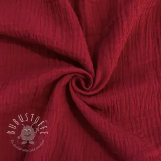 Double gauze/musselin red ORGANIC