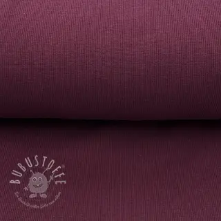 Baumwoll Bündchenstoff RIB aubergine ORGANIC