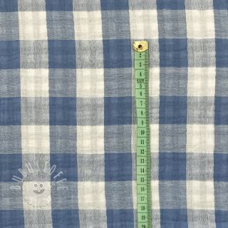 Double gauze/musselin Double sided CHECKS MINI indigo